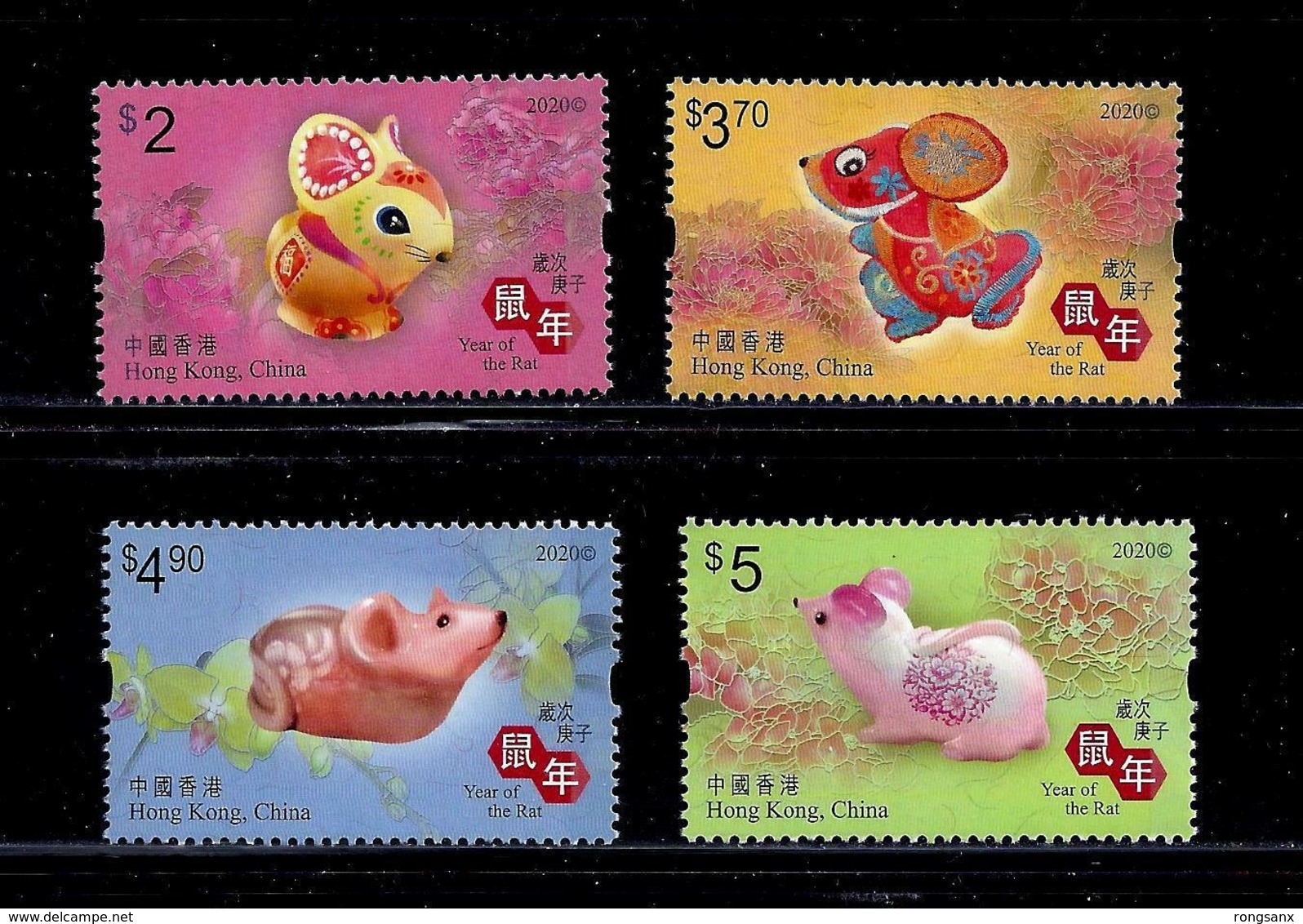 2020 HONG KONG YEAR OF THE RAT STAMP 4V - Ongebruikt