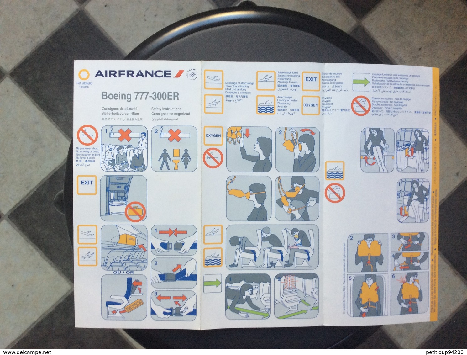 CONSIGNES DE SECURITE / SAFETY CARD  *Boeing B777-300 ER  AIR FRANCE - Sicherheitsinfos