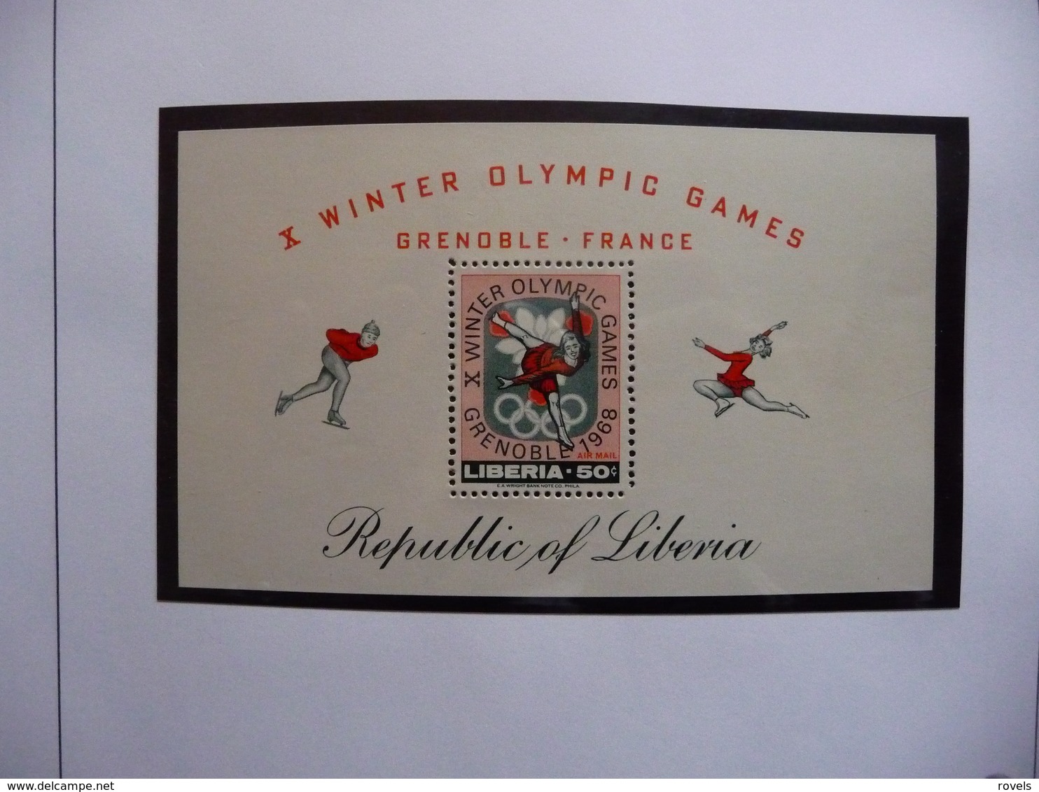 (OLYM1)  LIBERIA 1968 - Winter Olympic Games, Sports, Miniature Sheet MNH - Winter 1968: Grenoble