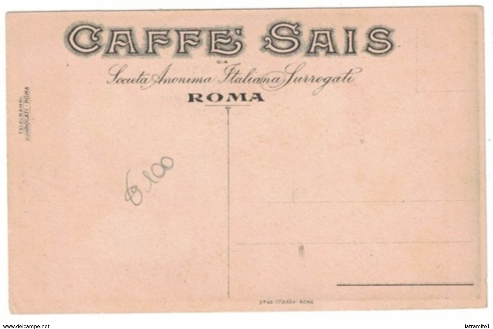 CARTOLINA PUBBLICITARIA Caffè SAIS Surrogato - Pubblicitari