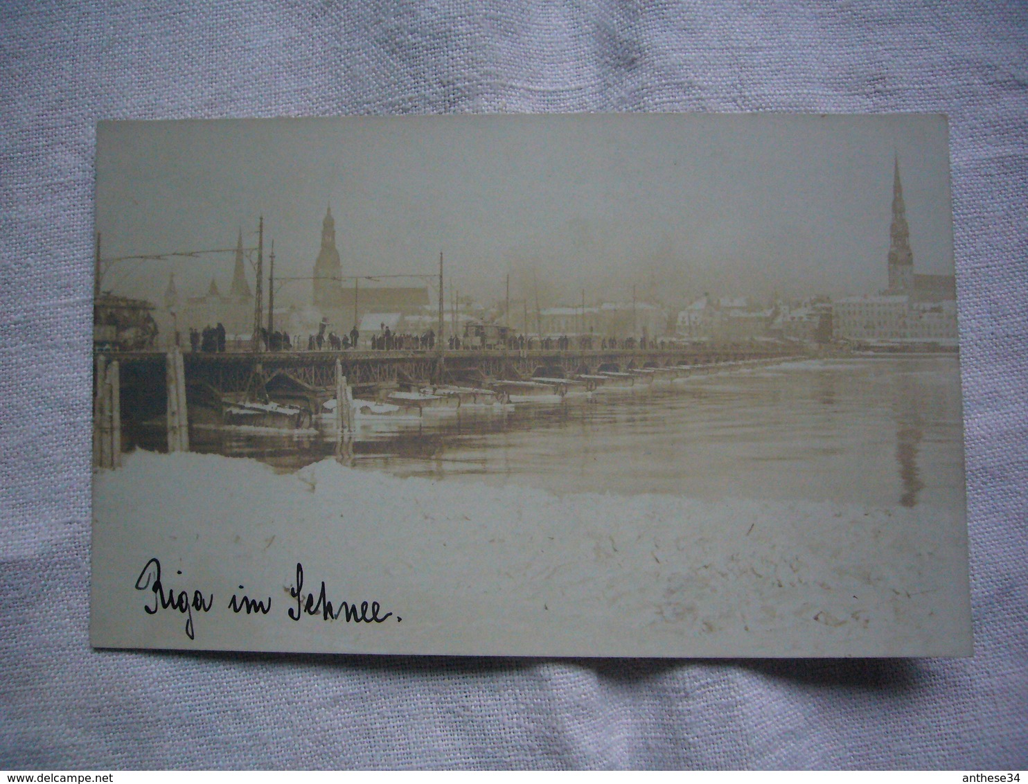 Carte Photo De Riga Lettonie écrite En Allemand - Lettonia