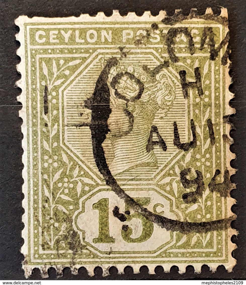 CEYLON 1886 - Canceled - Sc# 136 - 15c - Ceylan (...-1947)