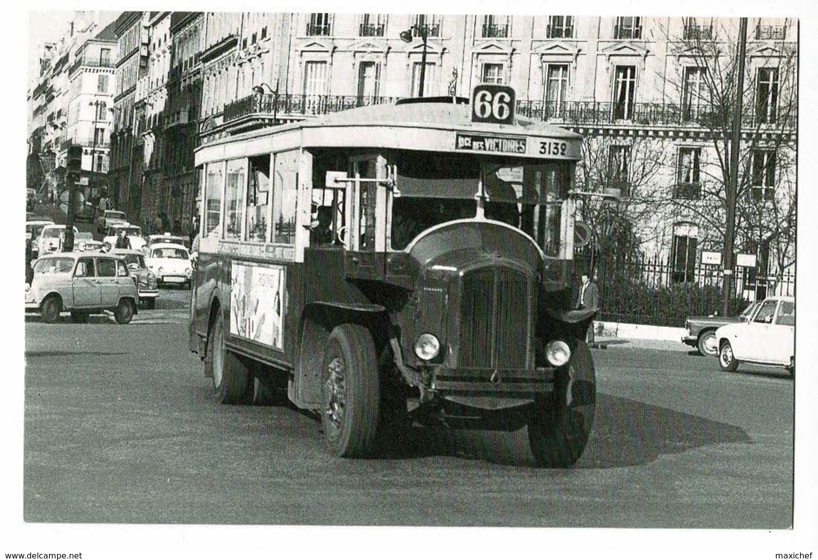 CPM - Exposition "C'était Paris Au 20 Ieme Siècle" Autobus à Plate-forme, 1969, Ligne 66 Place Des Victoires, N° 3132 - Buses & Coaches