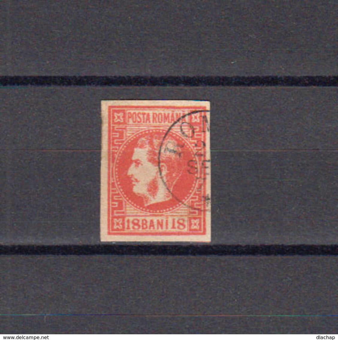 Roumanie 1868 Yvert 18 B Rose Oblitéré. Prince Charles. (2064t) - 1858-1880 Moldavia & Principality