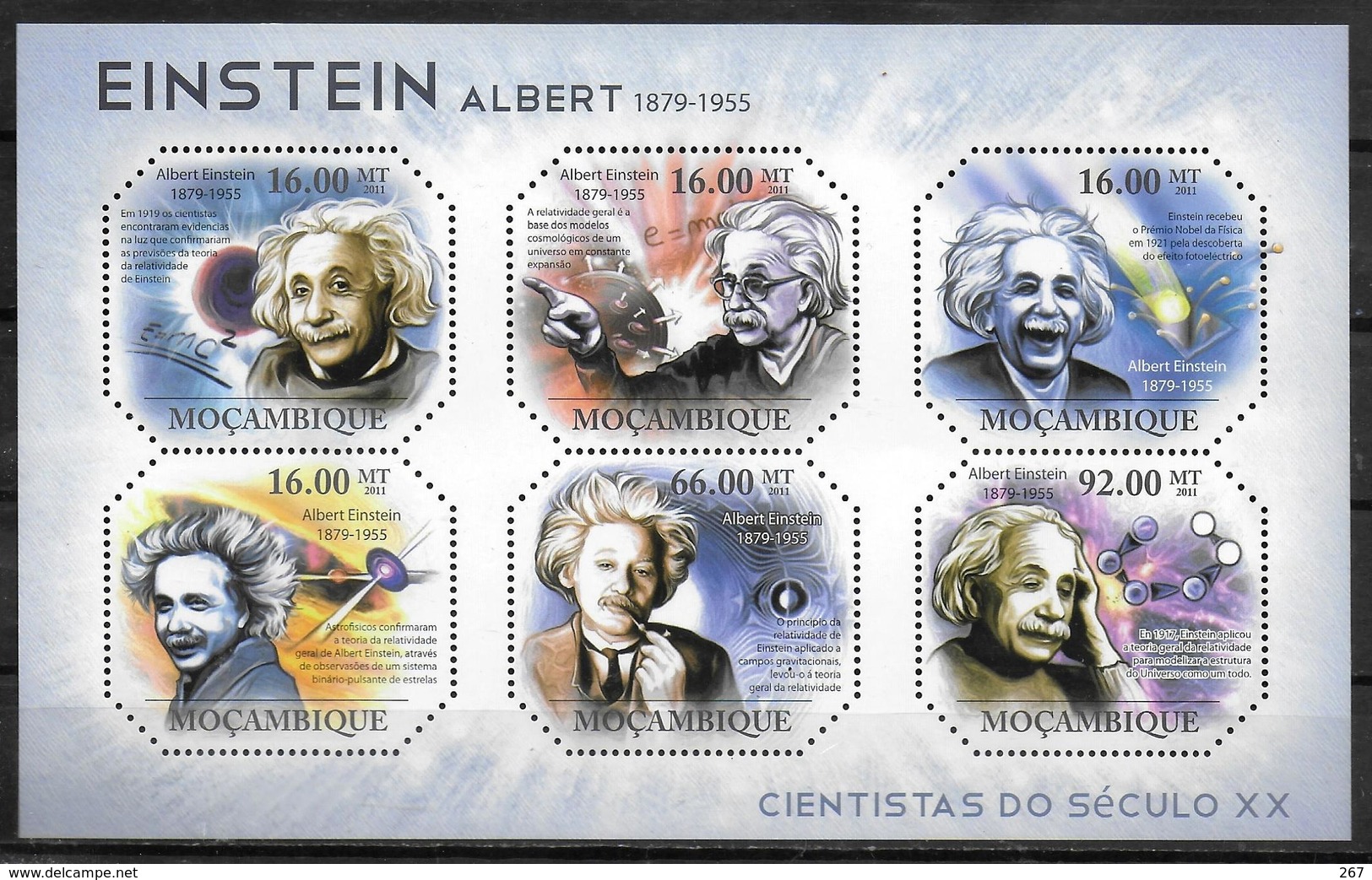 MOZAMBIQUE   Feuillet N° 3932/37   * *  ( Cote 22e ) Abert Einstein - Albert Einstein