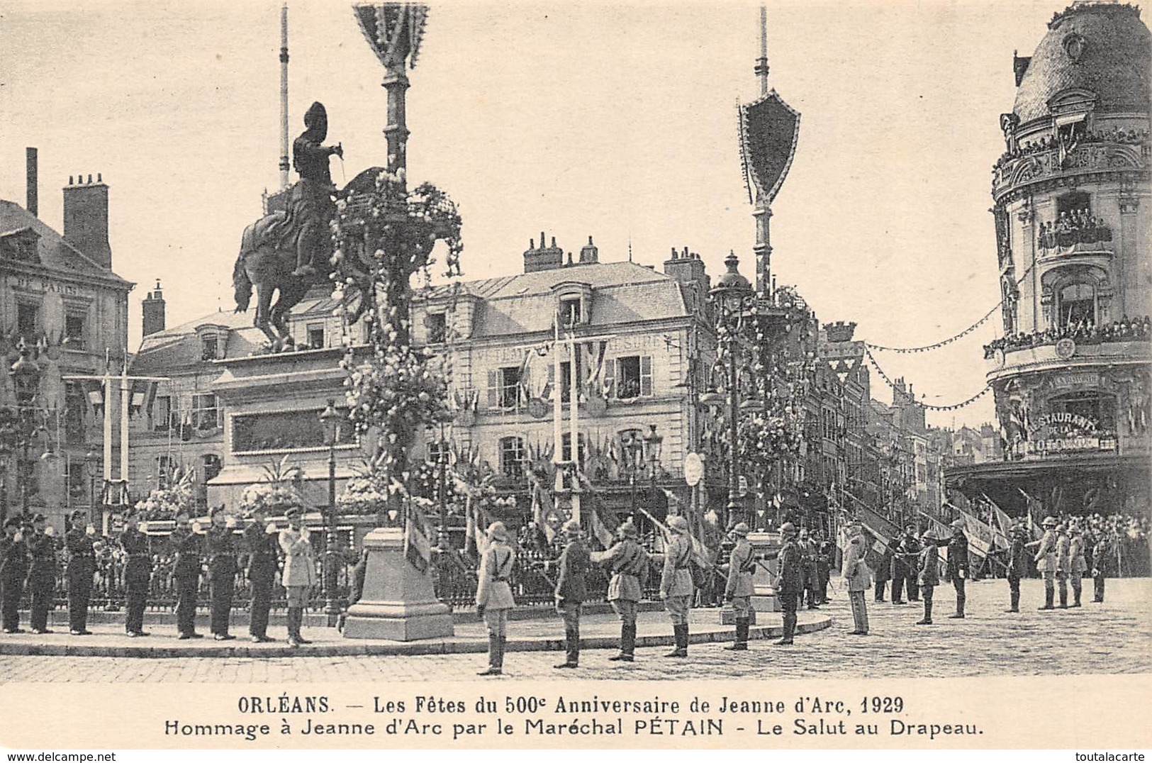 CPA 45 ORLEANS LES FETES DU 500 E ANNIVERSAIRE DE JEANNE D ARC 1929 HOMMAGE PAR LE MARECHAL PETAIN - Orleans