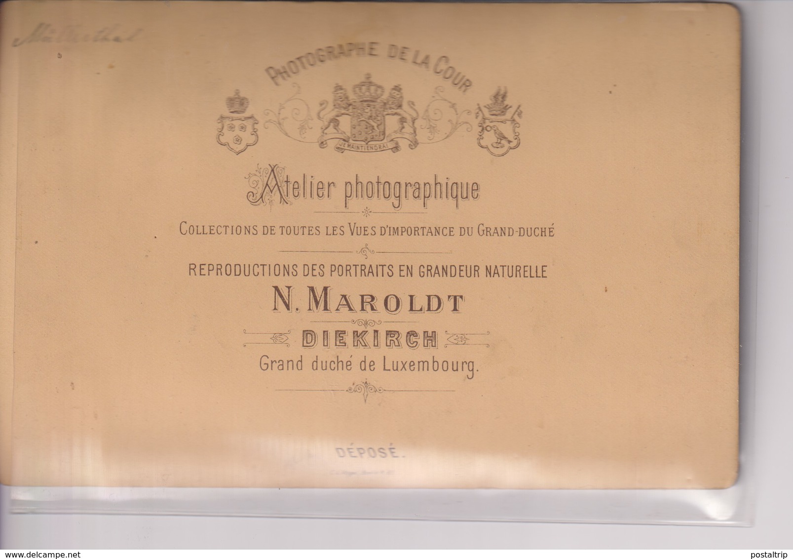 MULLERTHAL  N MAROLDT DIEKIRCH GRAND DUCHE LUXEMBOURG   DEUTSCHLAND GERMANY 16*10CM CABINET PHOTOGRAPHS - Ancianas (antes De 1900)