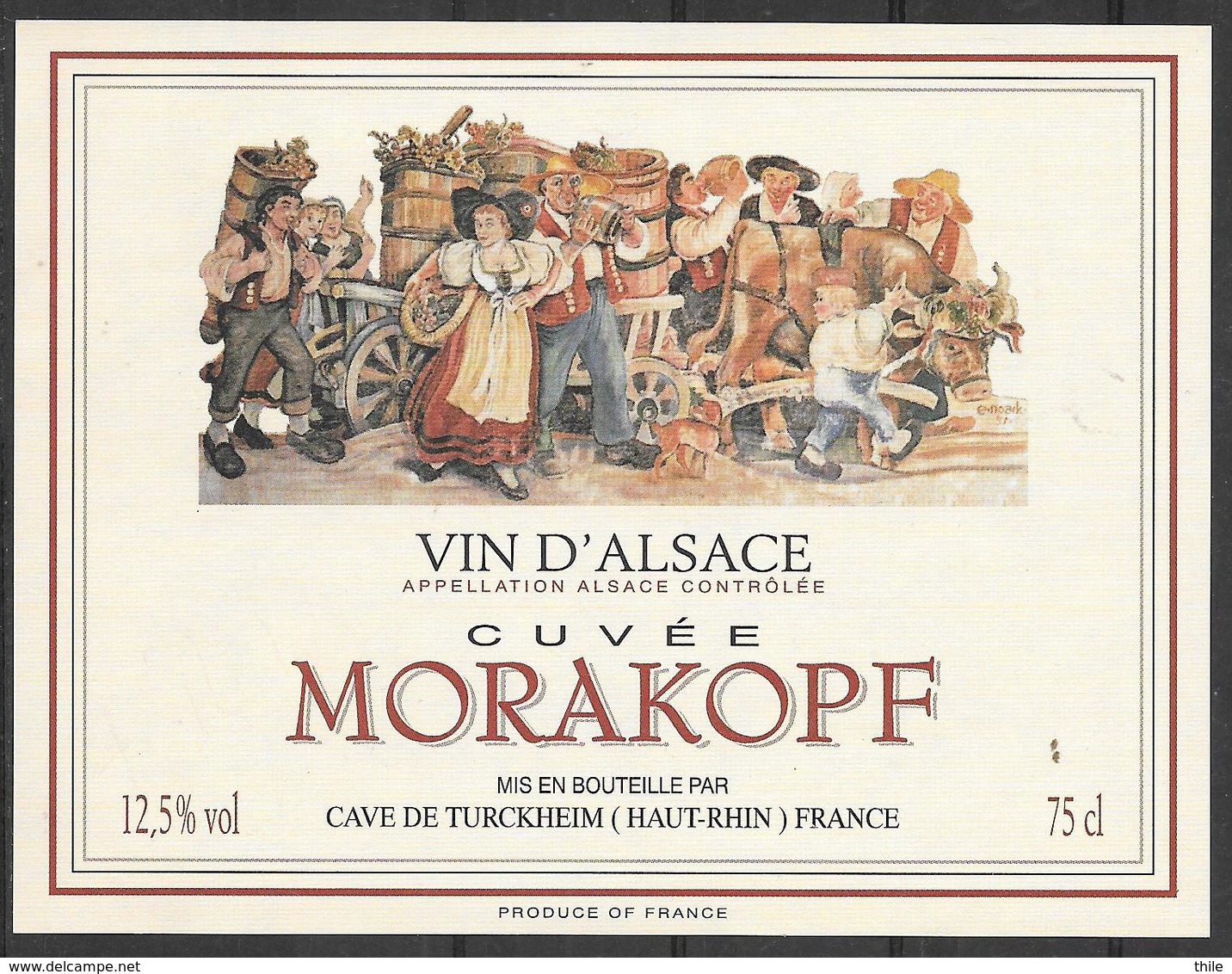 ALSACE - Cuvée Morakopf - Cave Vinicole Turckheim (état Neuf) - Costumes, Vignerons, Vendanges (état Neuf) - Costumbres Bonitos Del Pasado