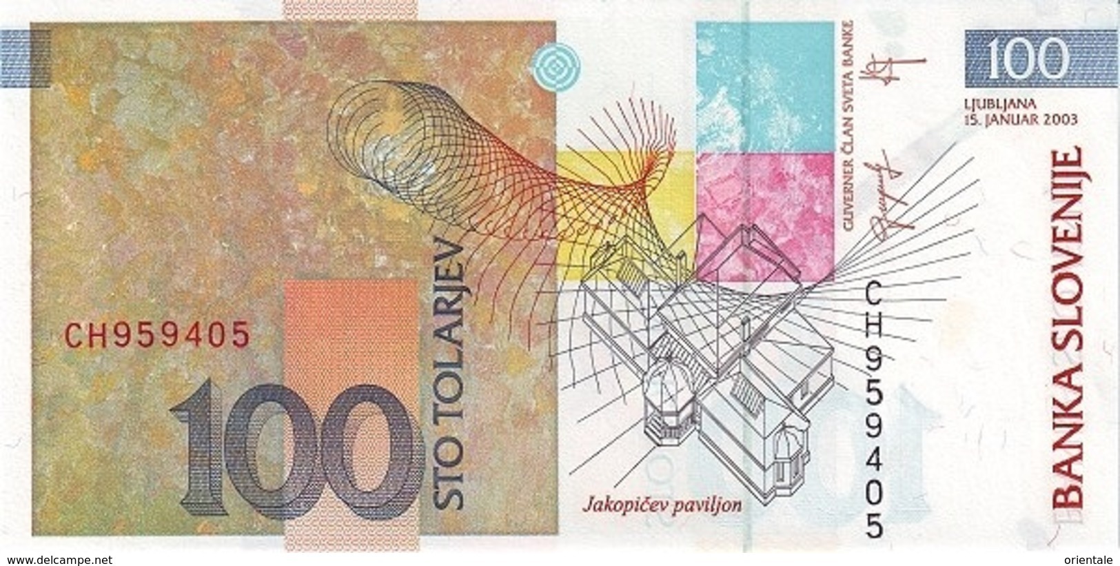 SLOVENIA P. 31a 100 T 2003 UNC - Slovénie