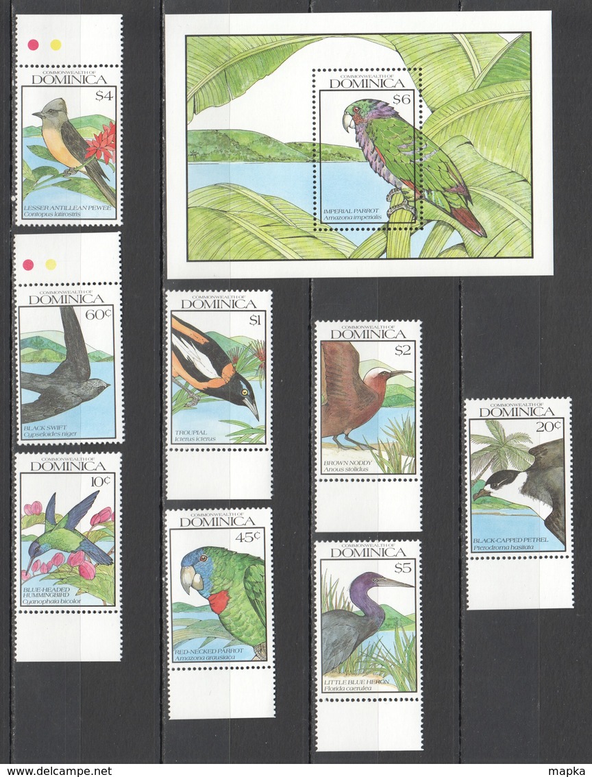 F039 1990 DOMINICA FAUNA BIRDS #1328-37 MICHEL 1SET+1BL MNH - Autres & Non Classés