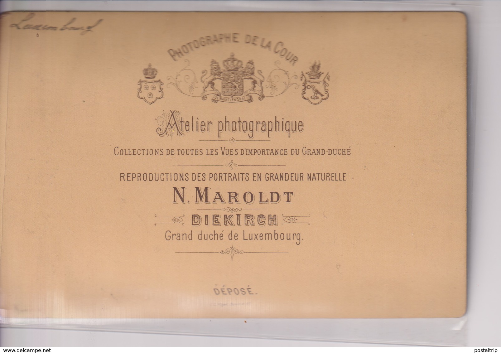 N MAROLDT DIEKIRCH GRAND DUCHE LUXEMBOURG  LUXEMBURG   16*10CM CABINET PHOTOGRAPHS - Ancianas (antes De 1900)