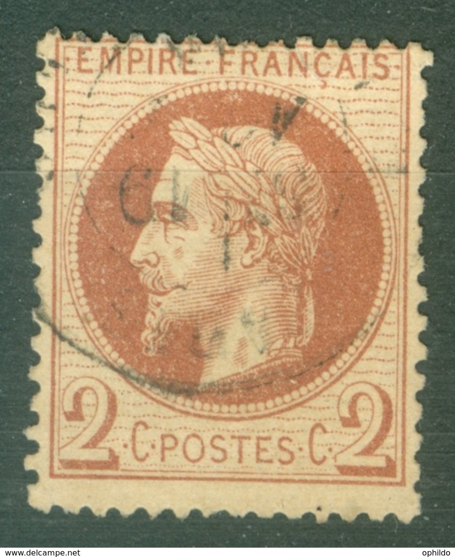 France  26  Ob    TB - 1863-1870 Napoléon III Lauré