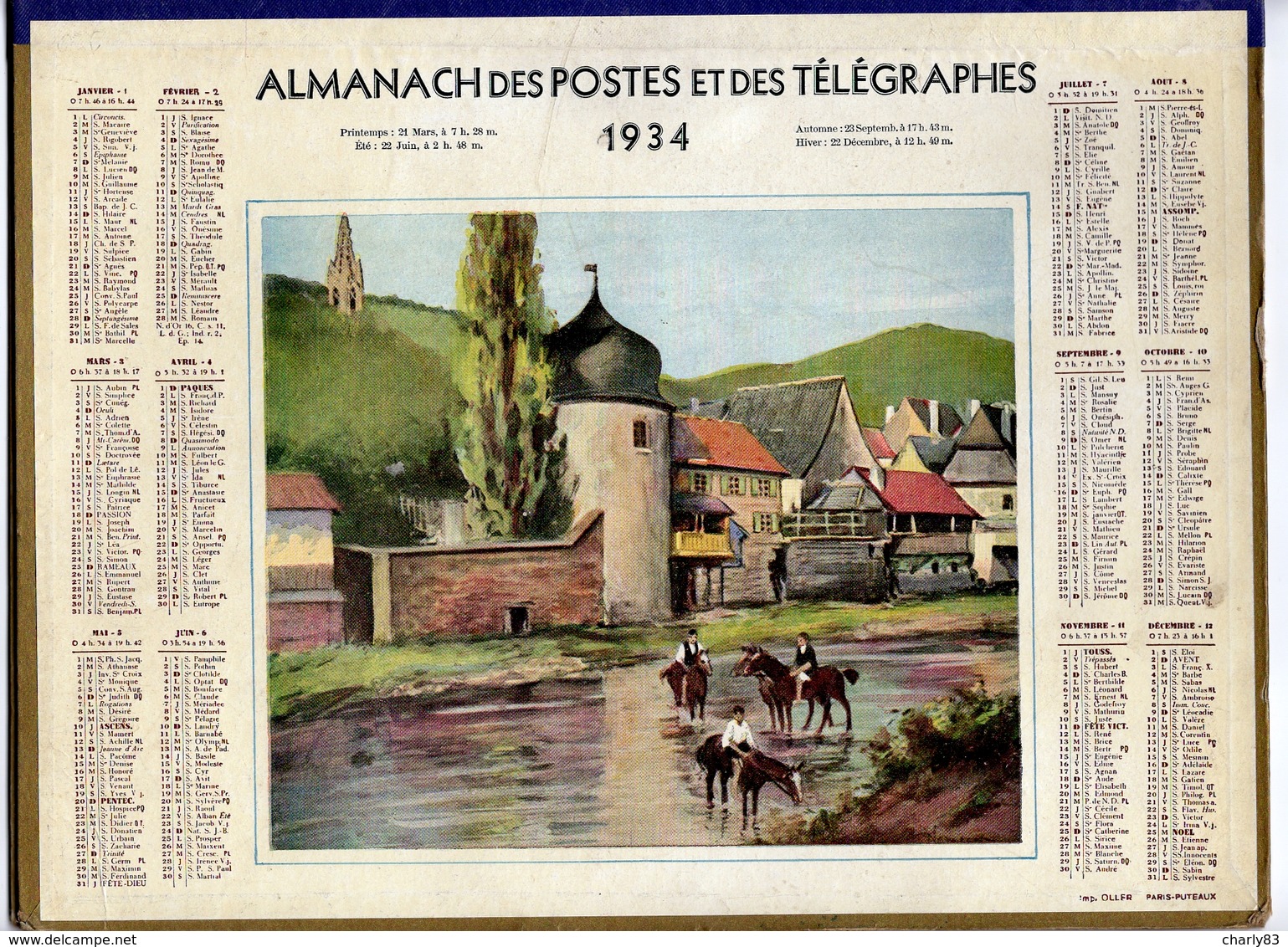 LOT  DE  5  CALENDRIERS  ALMANACH  DES  POSTES  N2 - Grand Format : 1921-40