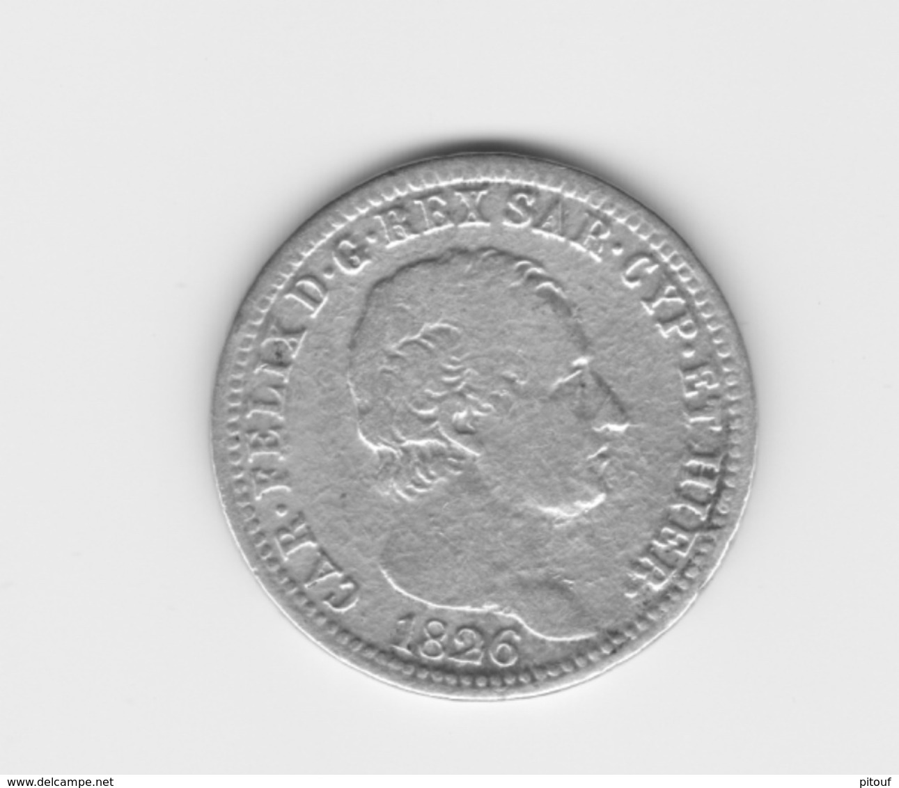 Rare 1 Lire Sardaigne 1826 TB/TTB - Piemont-Sardinien-It. Savoyen