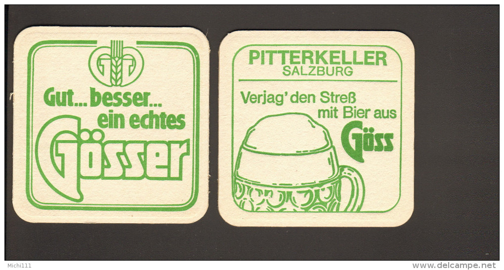 Bierdeckel Gösser R: "Pitterkeller Salzburg..." - Portavasos