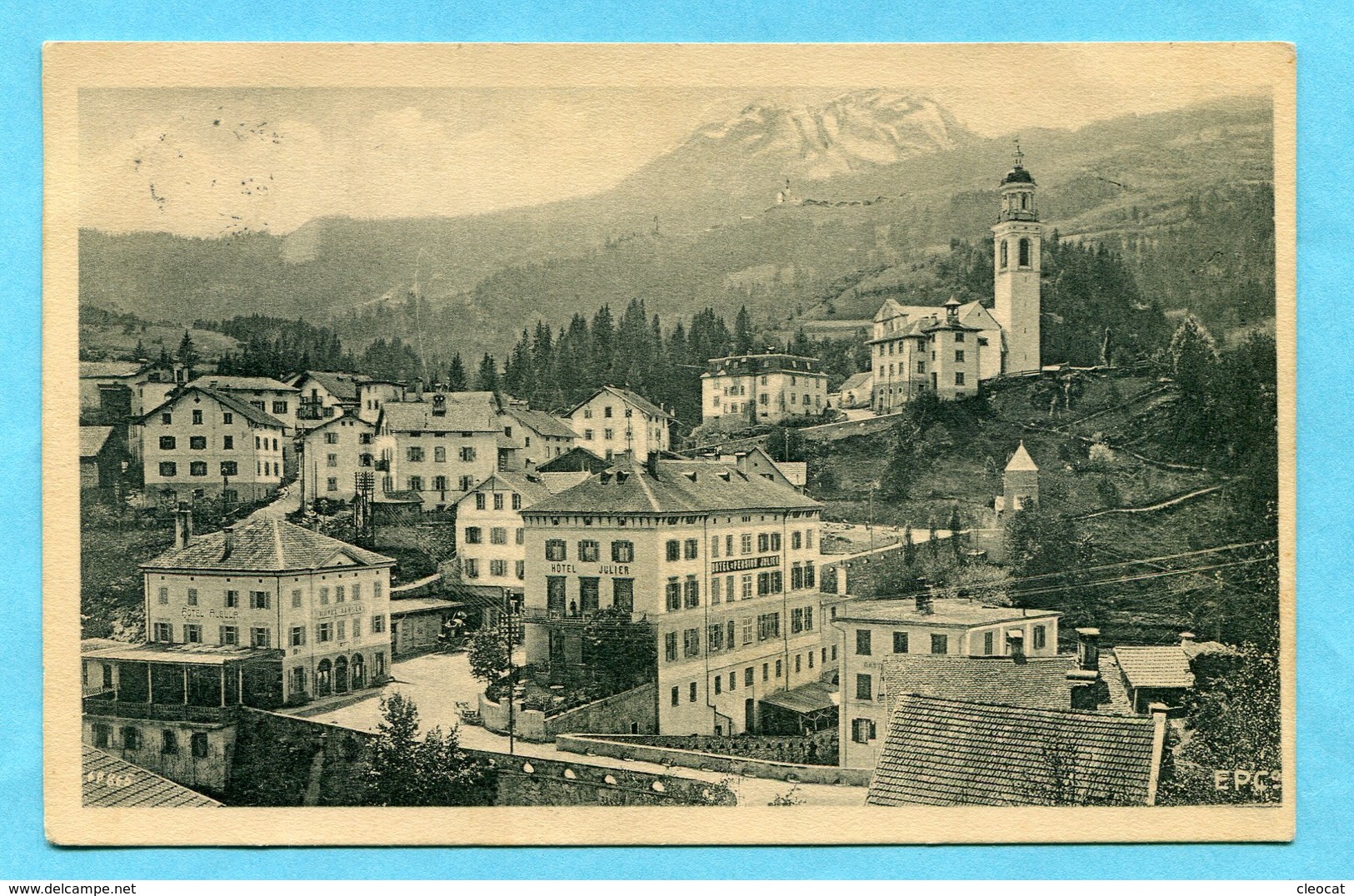 Tiefenkastel (Albulatal) Mit Hotel Julier 1916 - Autres & Non Classés