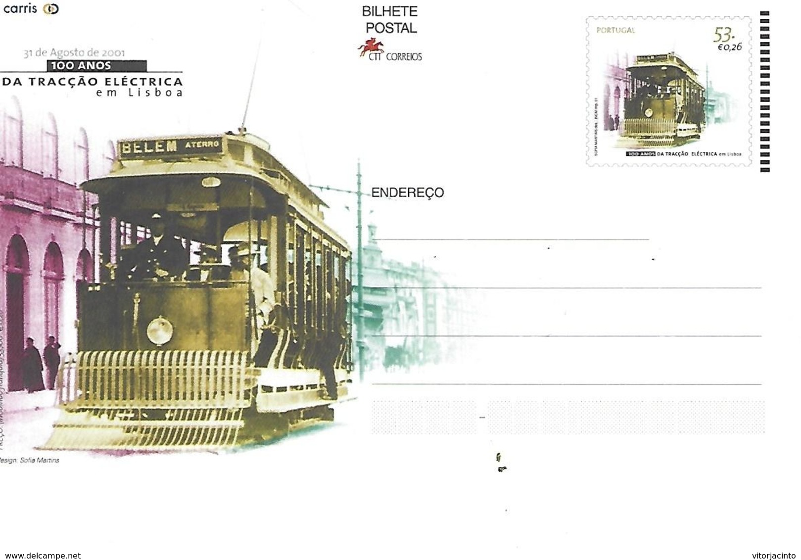 PORTUGAL - PAP - 100 Years Of Electric Traction In Lisbon - August 31, 2001 - Tramways