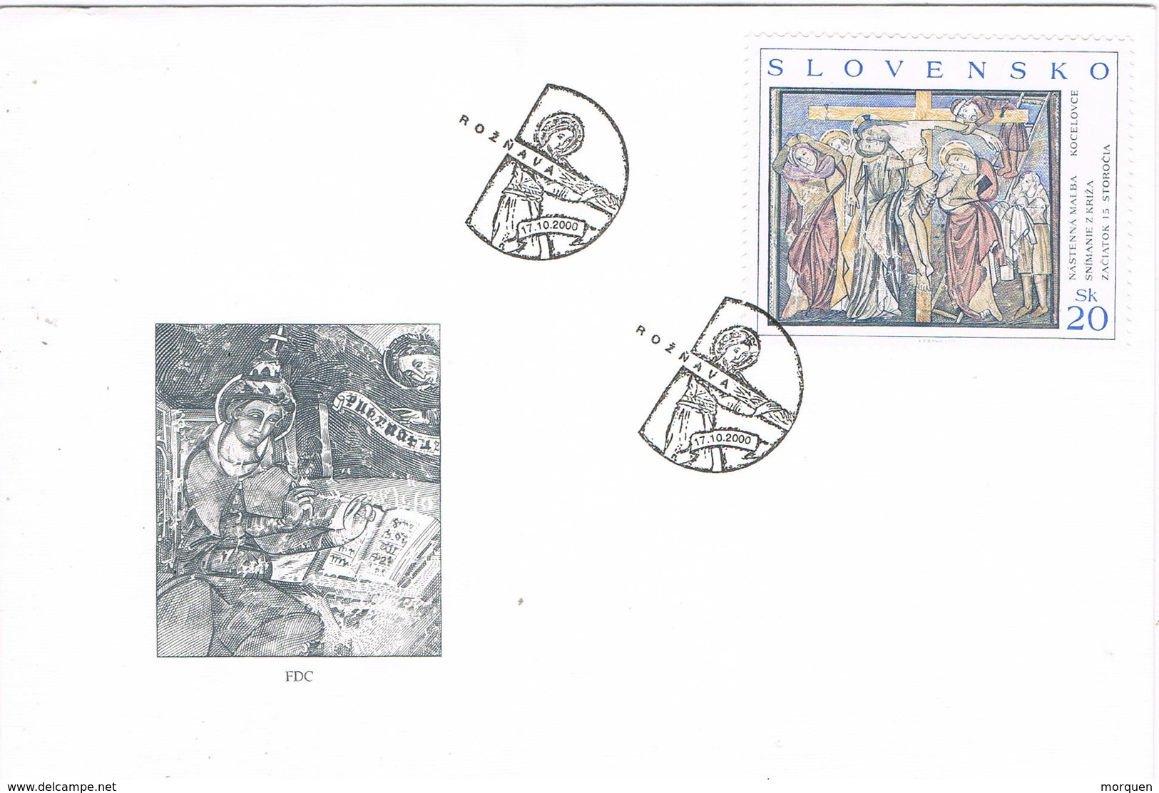 35526. Carta F.D.C. ROZNAVA (Slovensko) 2000. Pasion De Cristo En La Cruz - FDC