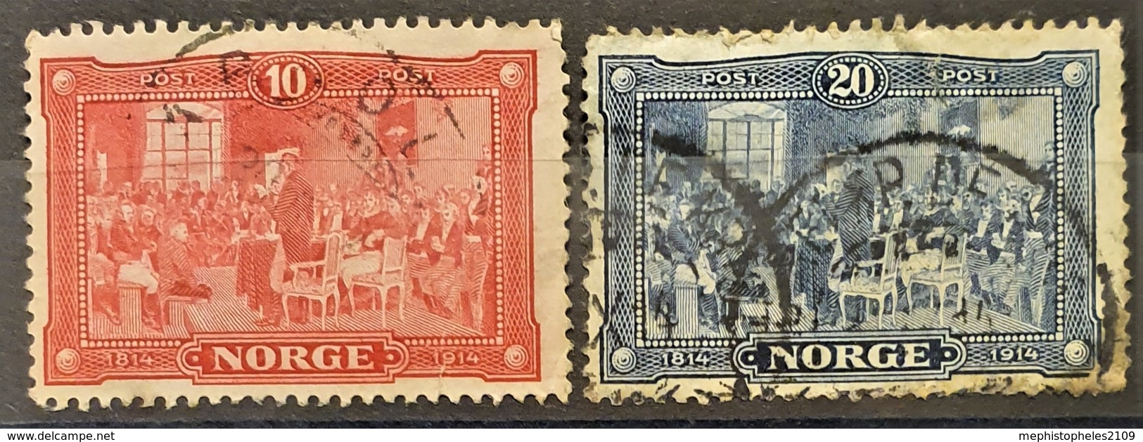 NORWAY 1914 - Canceled - Sc# 97, 98 - 10o 20o - Oblitérés