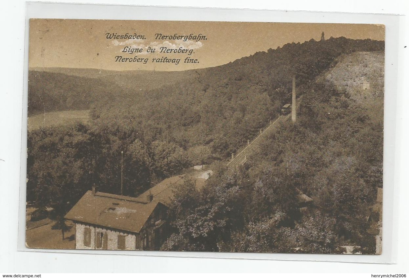 Allemagne Germany - Hesse Wiesbaden Nerobergbahn Ligne Neroberg Railway Line Train 1922 - Wiesbaden