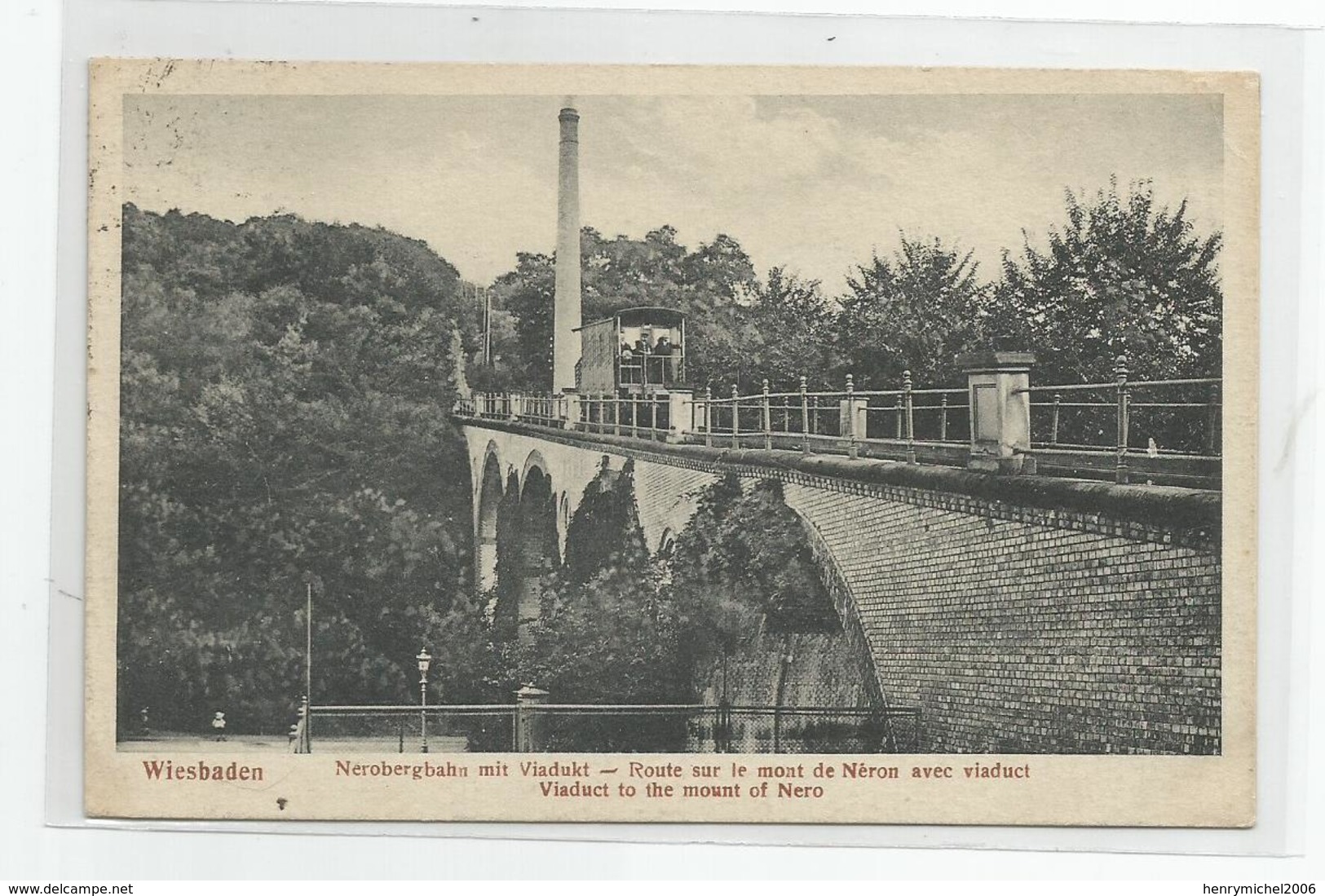 Allemagne Germany - Hesse Wiesbaden Nerobergbahn Mit Viadukt Tramway Train Route De Néron Avec Viaduct - Wiesbaden