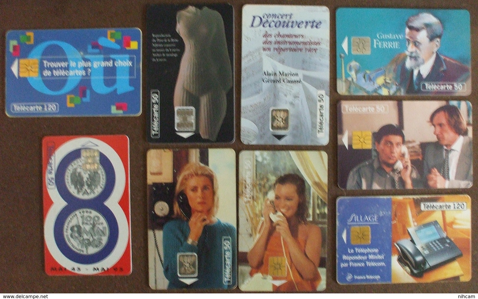 27 Télécartes Diff. France 2 SCANS (années "90") Depardieu Etc.... - Collections