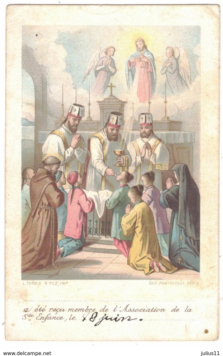 OEUVRE DE LA SAINTE ENFANCE SOUVENIR ROUVIERE Louise Albine IMAGE PIEUSE RELIGIEUSE HOLY CARD SANTINI PRENTJE HEILIG - Images Religieuses