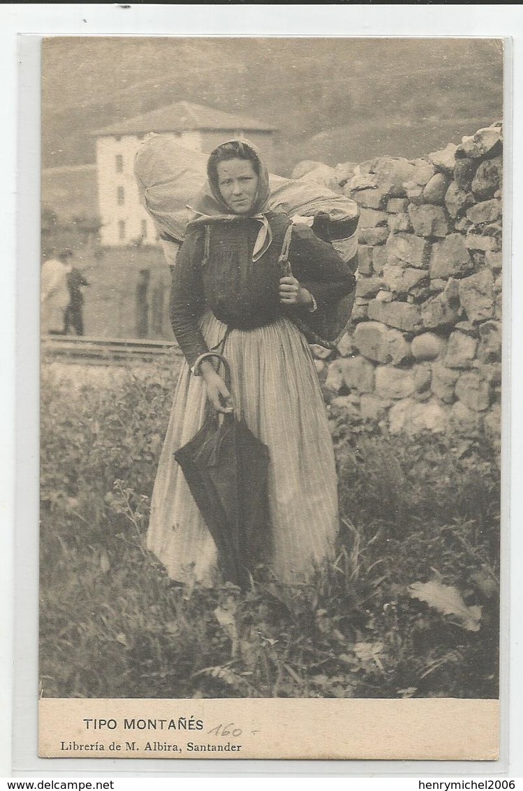 Espagne Espana Santander Femme Porteuse Mujer  Tipo Montanés Ed Librairie Albira - Cantabria (Santander)