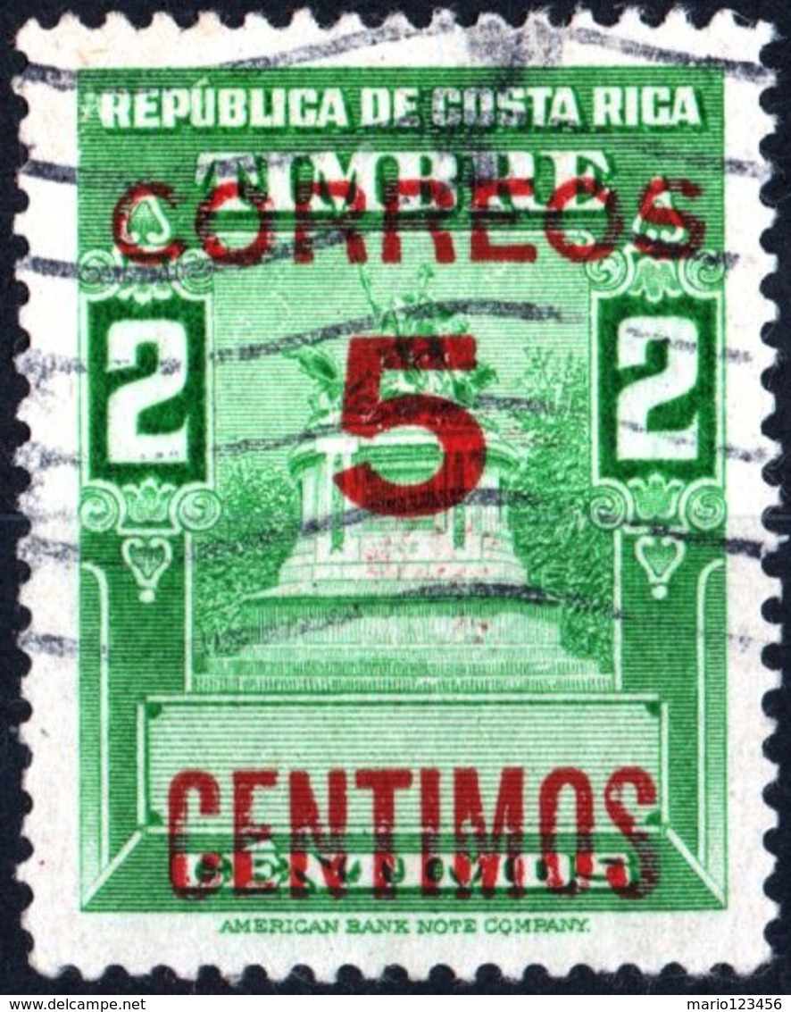 COSTA RICA, MONUMENTI, 1955, 5 C. On 2 C., FRANCOBOLLO USATO   Mi:CR 521, Scott:CR 258, Yt:CR 244 - Costa Rica