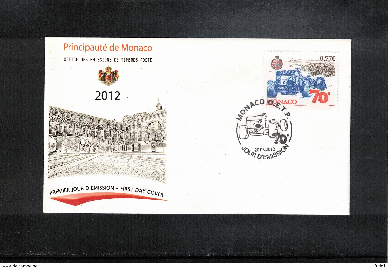 Monaco 2012 Car Racing Formula 1 Interesting Cover FDC - Automobile