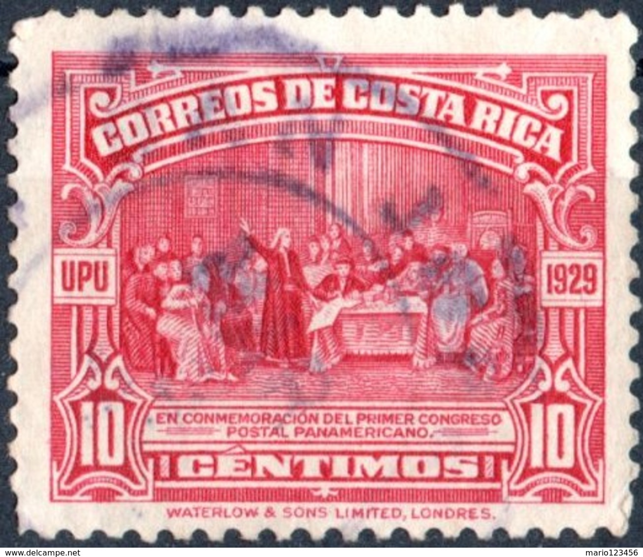 COSTA RICA, COLOMBO, REGINA ISABELLA, 1930, 10 C., FRANCOBOLLO USATO   Mi:CR 146, Scott:CR 156, Yt:CR 151 - Costa Rica