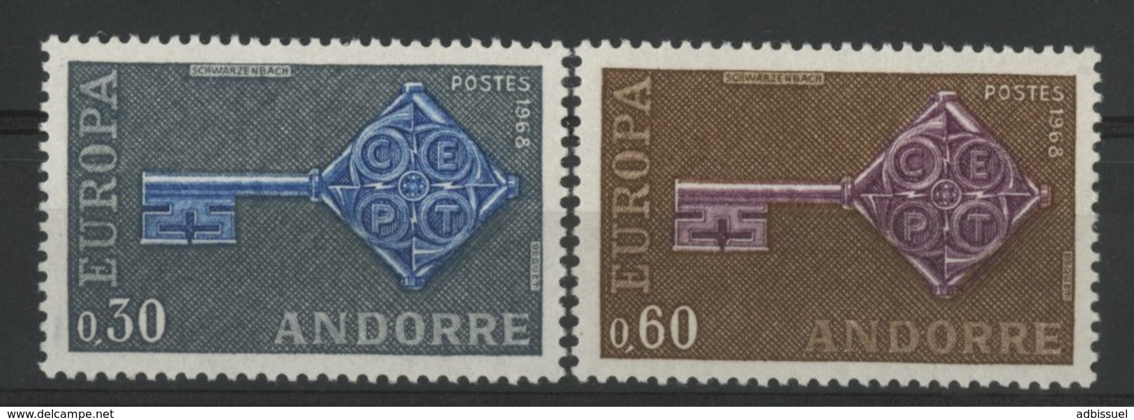 ANDORRE N° 188 + 189 Cote 35 €. Neufs ** (MNH). Europa 1968. TB - Unused Stamps