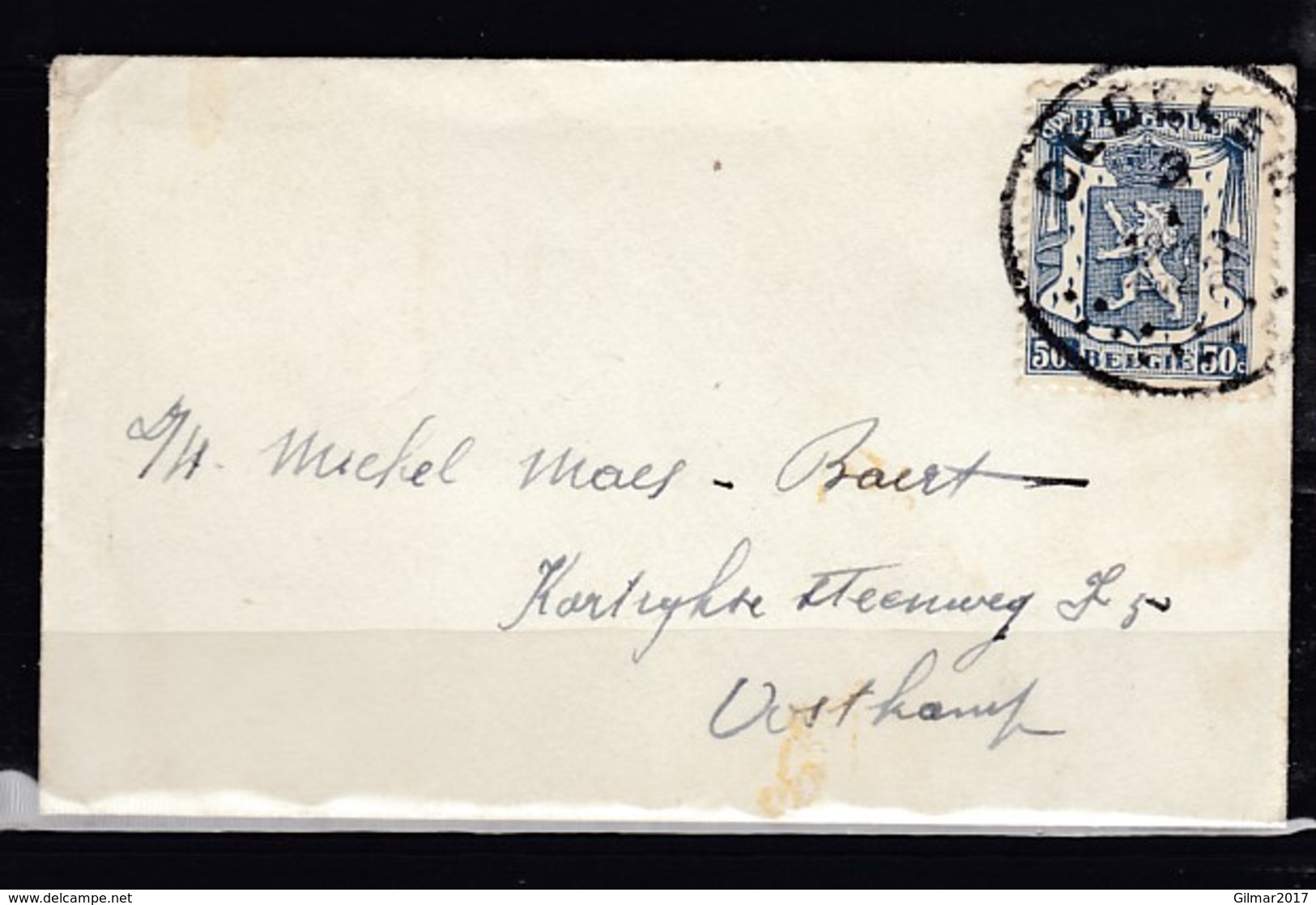 Brief Van Oedelem Naar Oostkamp - 1935-1949 Piccolo Sigillo Dello Stato