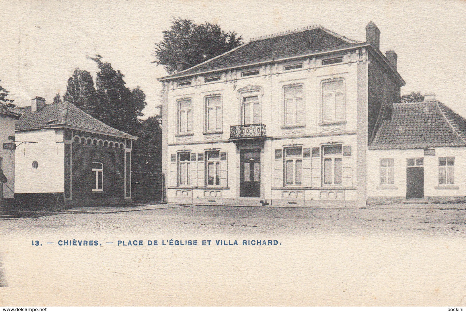Chièvres - Place De L'église Et Villa Richard - Très Belle Carte - état Voir Scan. - Chievres