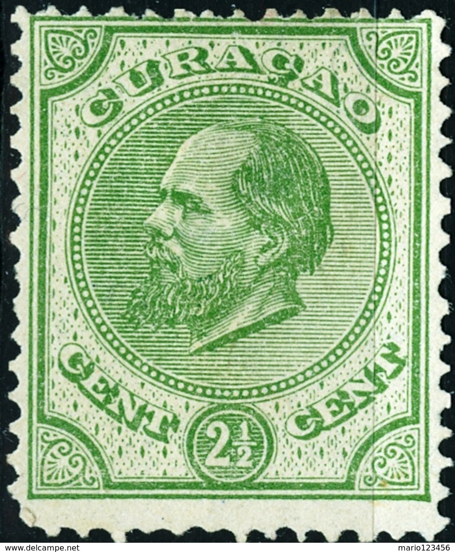 CURACAO, ANTILLE OLANDESI, NETHERLANDS ANTILLES, 1873, 2,50 C., NUOVO(MLH*)  5,50) Mi:NL-CW 1,Scott:AN 1,Yt:AN 1 - Curaçao, Antille Olandesi, Aruba