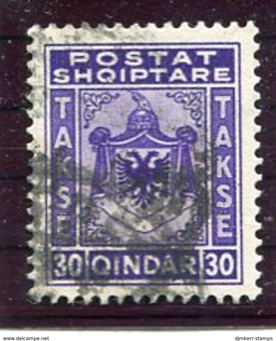 ALBANIA 1930 Postage Due 30 Q. Used  Michel Porto 32 - Albanië