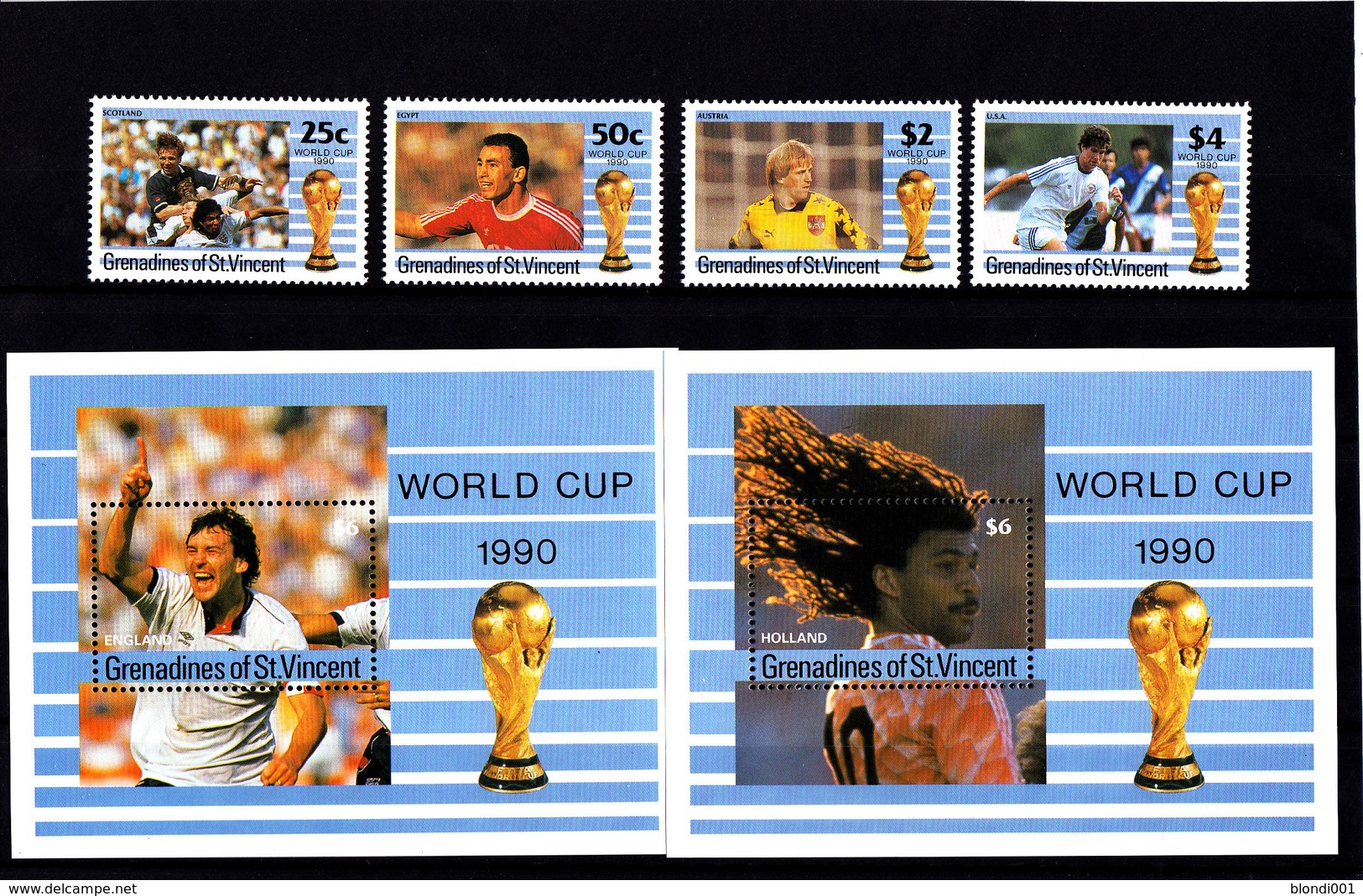 Soccer World Cup 1990 - Football - GRENADINES - 2 S/S+4v MNH - 1990 – Italy