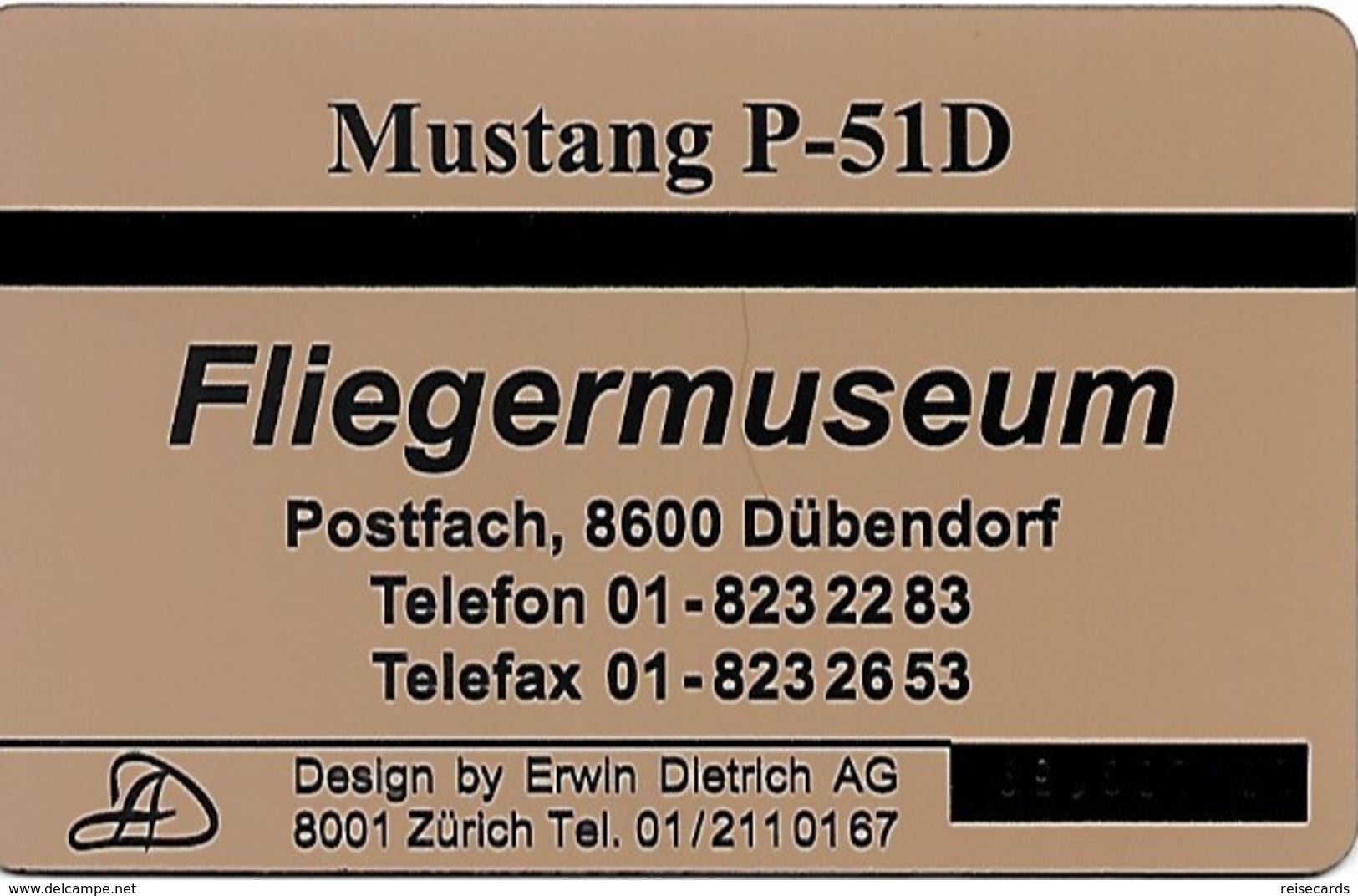 Switzerland: PTT K-92/56 204L Fliegermuseum, Mustang P-51D. Mint - Zwitserland