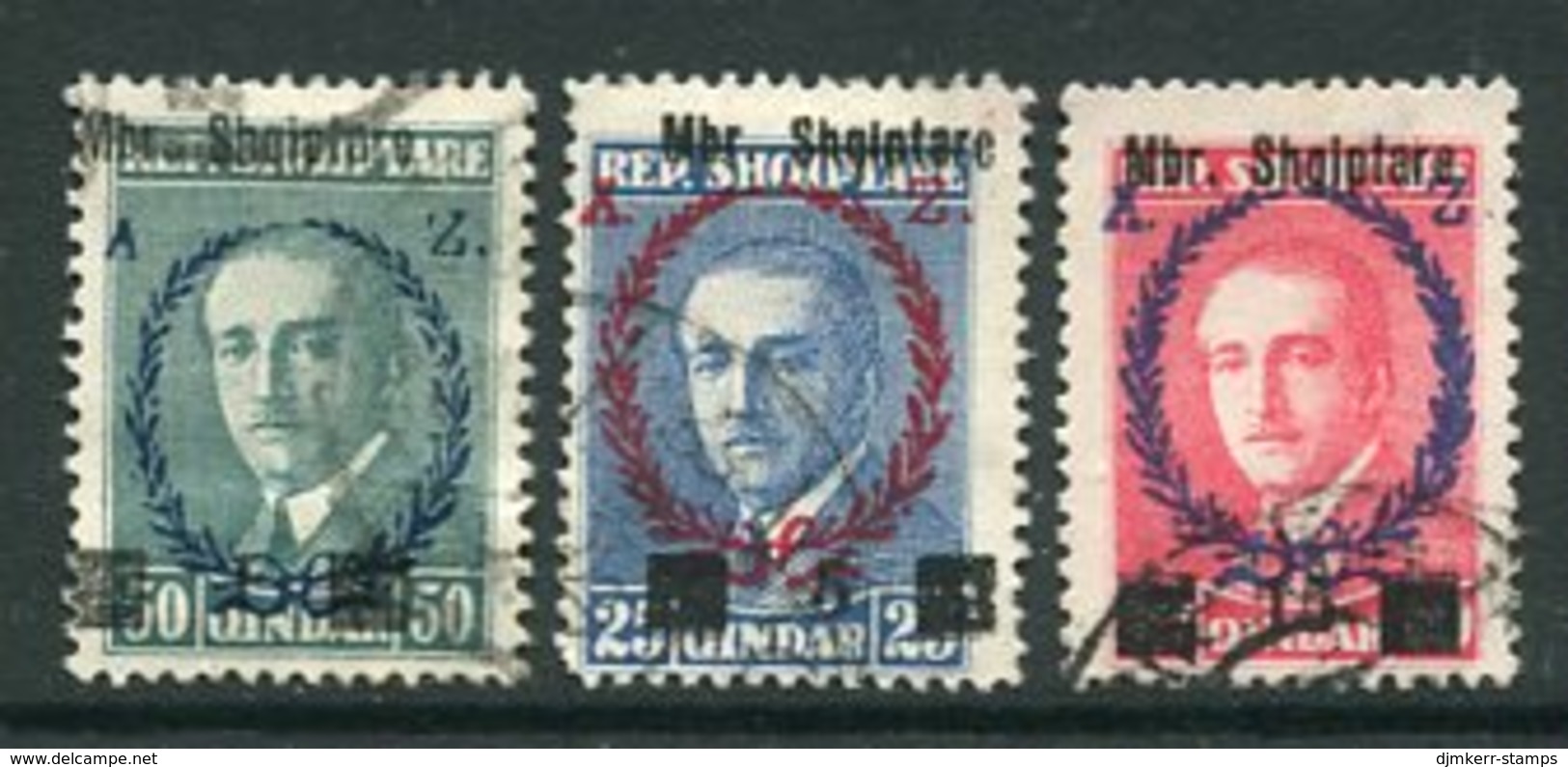 ALBANIA 1929 Surcharges Used  Michel 199-201 - Albania