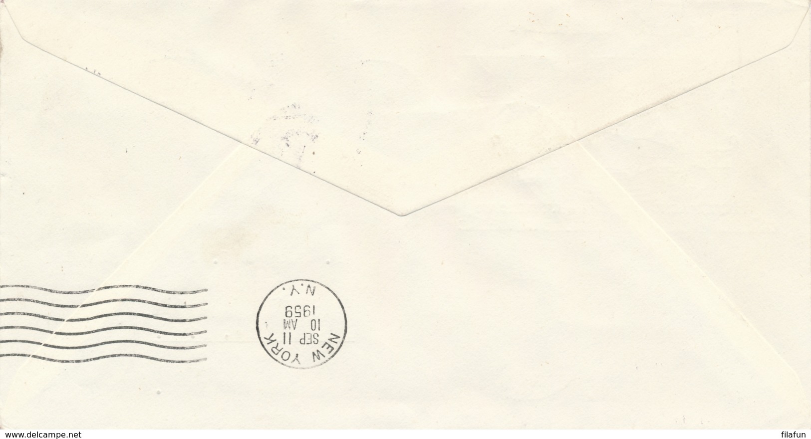 Nederland - 1959 - Kindserie Met Postagent SS Rotterdam / 9 Van New York Naar Sassenheim - Lettres & Documents