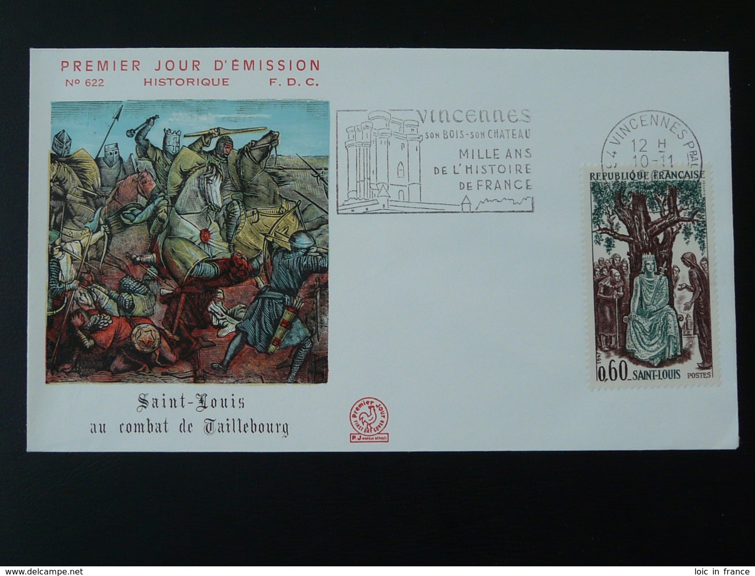 FDC Roi King Saint-Louis Medieval Flamme Concordante Vincennes 94 Val De Marne 1967 - Sonstige & Ohne Zuordnung