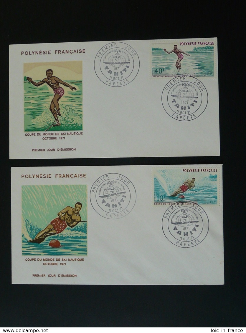 FDC (x2) Coupe Du Monde Ski Nautique Polynésie 1971 - Wasserski