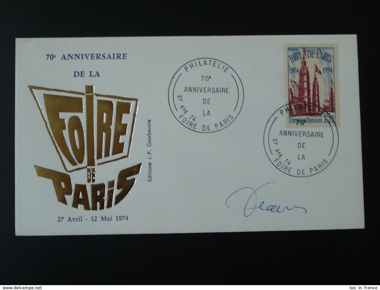 FDC Signée Decaris Foire De Paris 1974 - 1970-1979