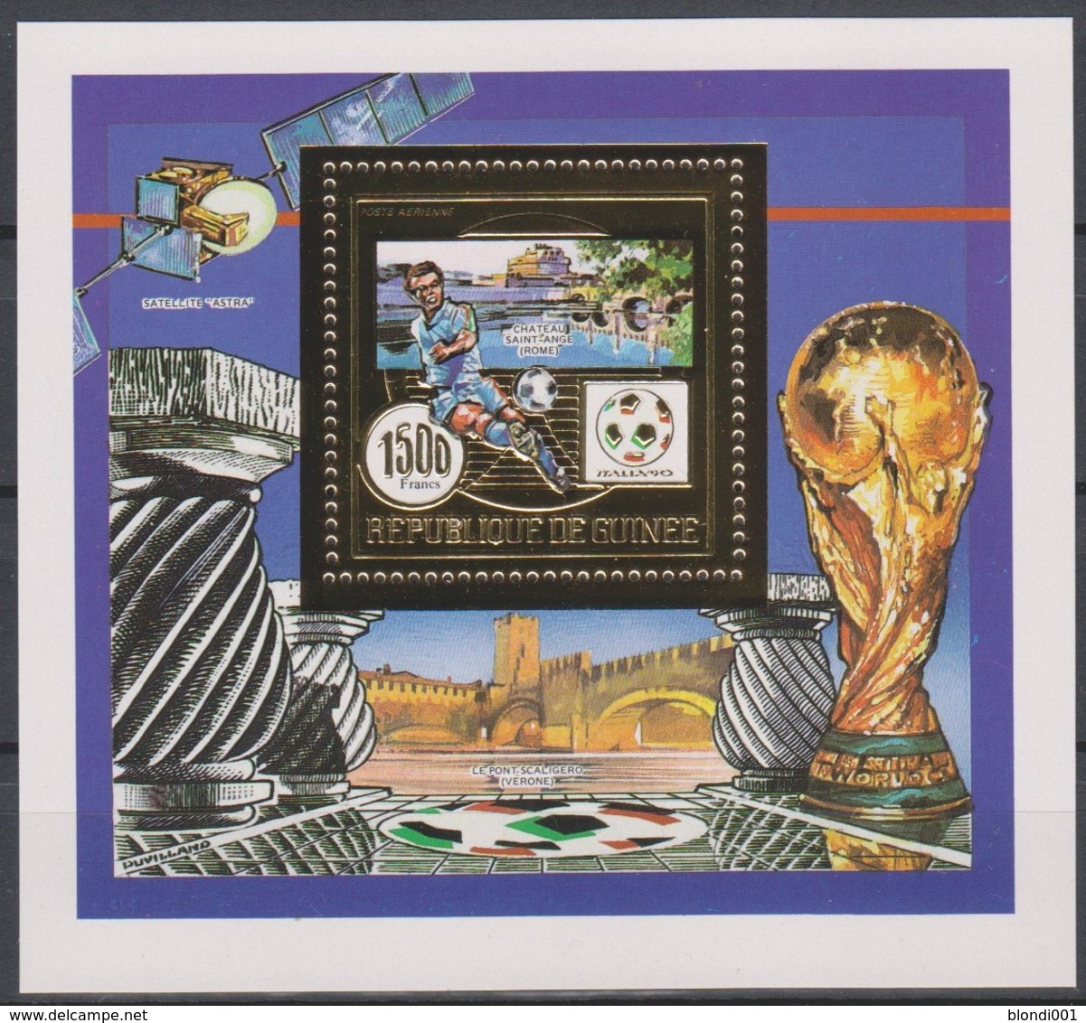 Soccer World Cup 1990 - Football - GUINEA - S/S Gold MNH - 1990 – Italien