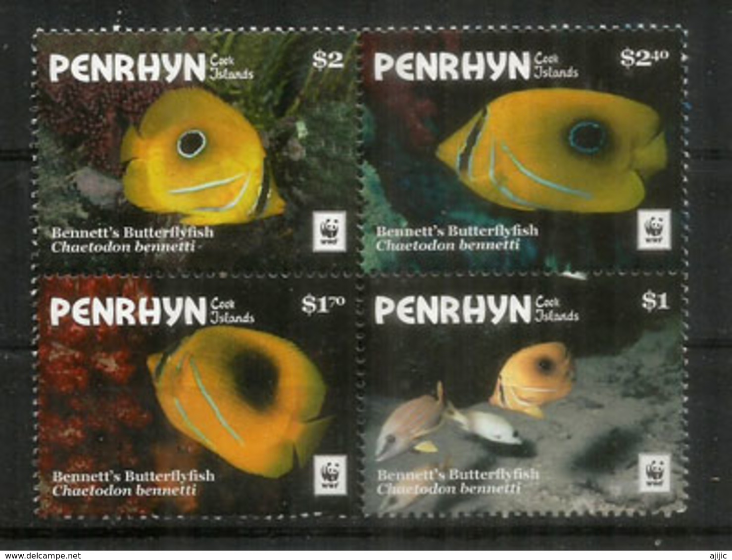 Faune Marine De L'île Penrhyn WWF 2017.  Bloc De 4 Timbres Neufs **  Hautes Faciales - Penrhyn