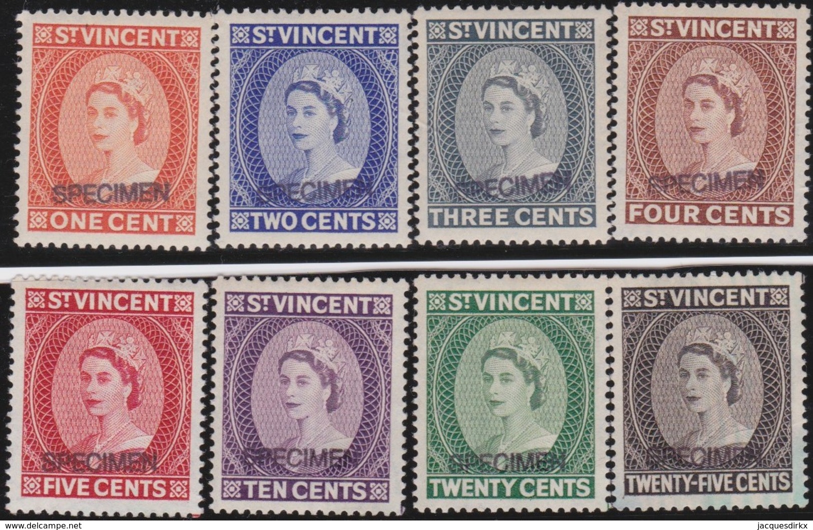 St  Vincent   .   SG  .    8 Stamps  Specimen      .     *     . Mint-hinged     .   /   . Ongebruikt - St.Vincent (...-1979)