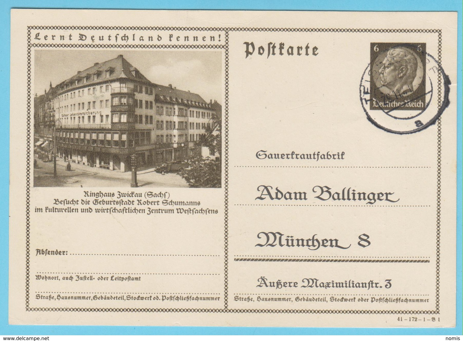 J.M. 33 - "Lernt Deutschland Kennen - N° 19 - Série 41-172-1-B1 - Zwickau Ringhaus Geburtsstadt R. Schuman - Compositeur - Autres & Non Classés