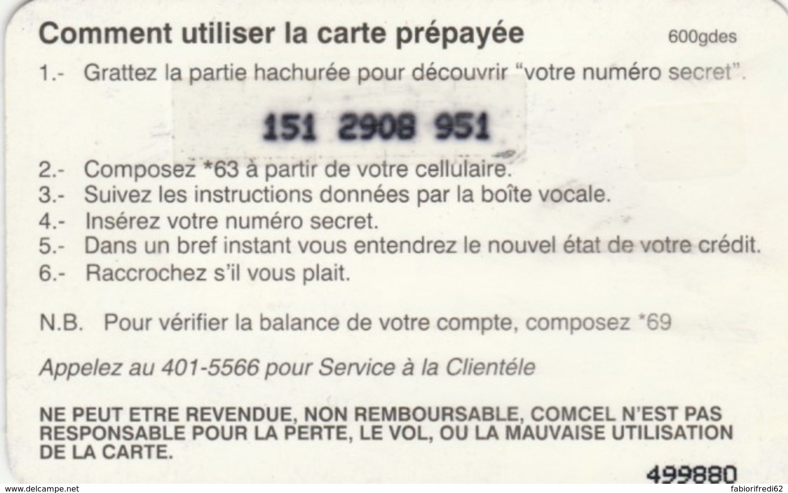 PREPAID PHONE CARD HAITI (PY114 - Haiti