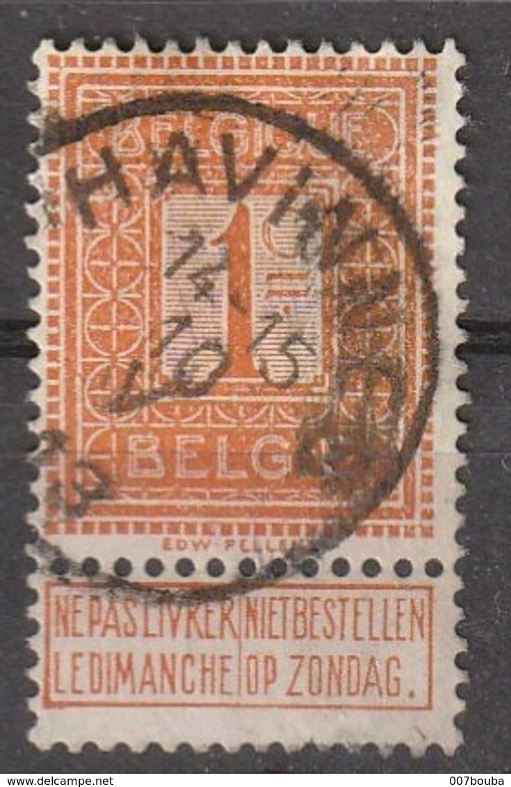 COB N° 108  Obl. HAVINNES 1913 - 1912 Pellens
