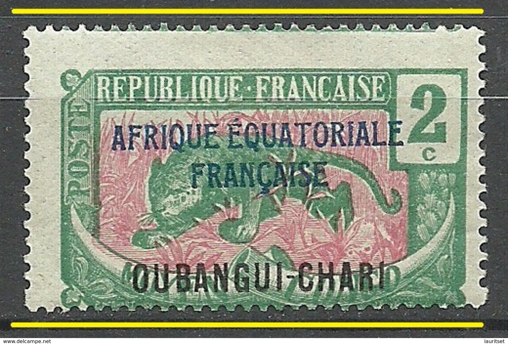 A.E.F. Oubangui - Chari 1924 Leopard Perforation Variety ERROR * - Neufs